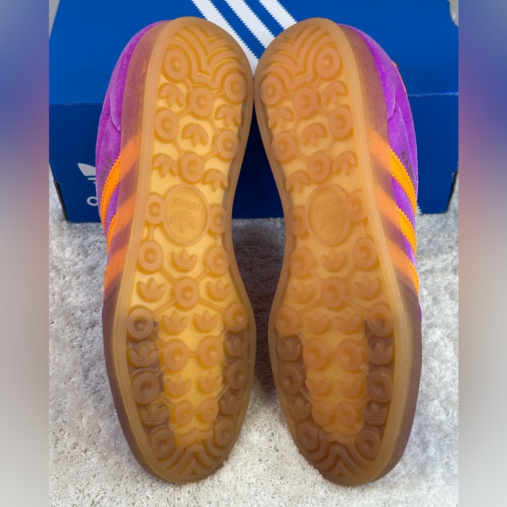 adidas Gazelle Purple and Orange Suede Athletic Shoes - Picture 7 of 13